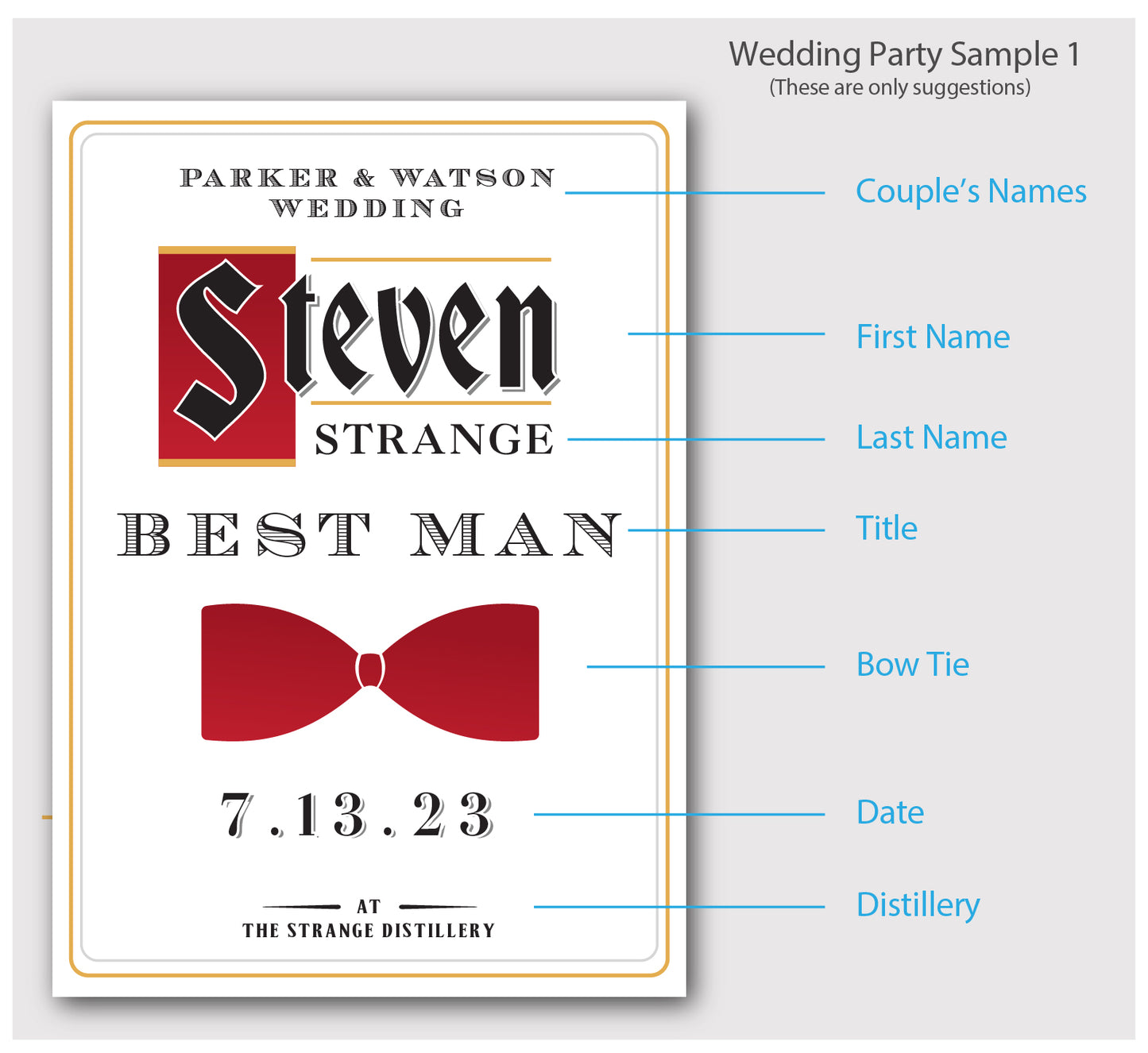 Personalized Label to fit Ketel One Bottles