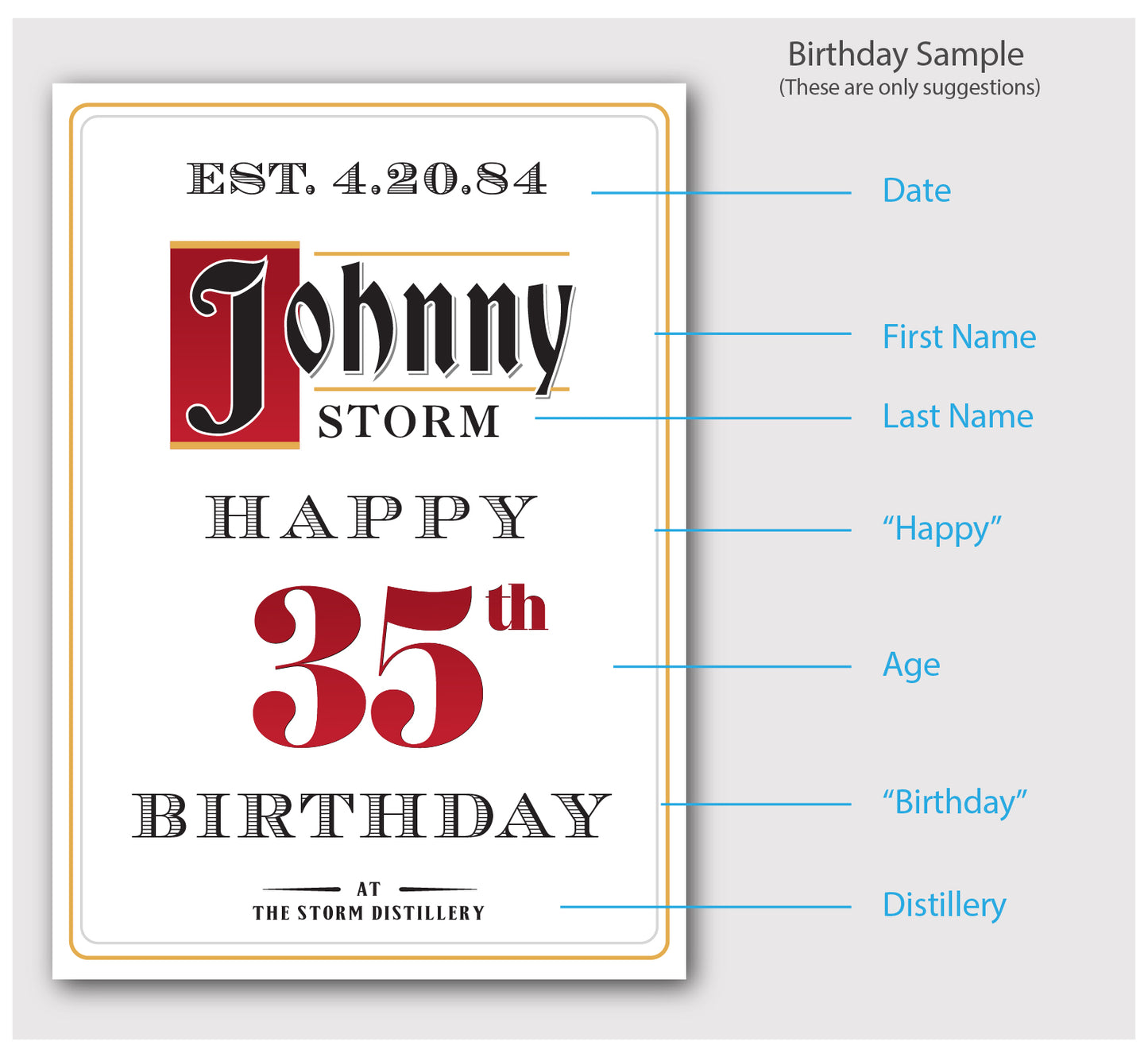 Personalized Label to fit Ketel One Bottles