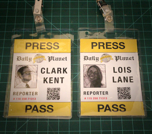 Personalized Clark Kent, Lois Lane, Peter Parker or April O'Neil Cosplay Press Pass Badge
