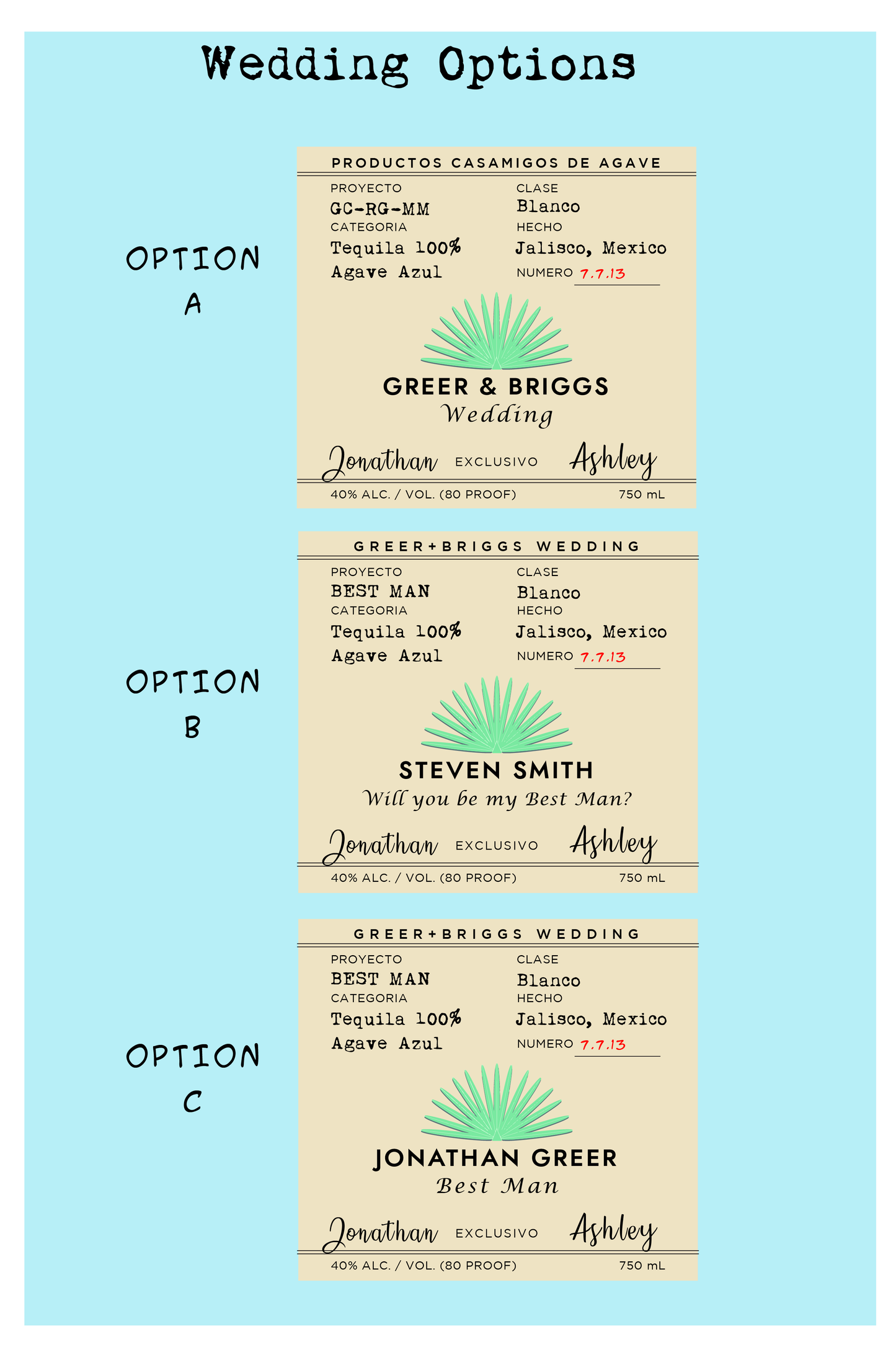 Personalized Label to fit Casamigos Bottles