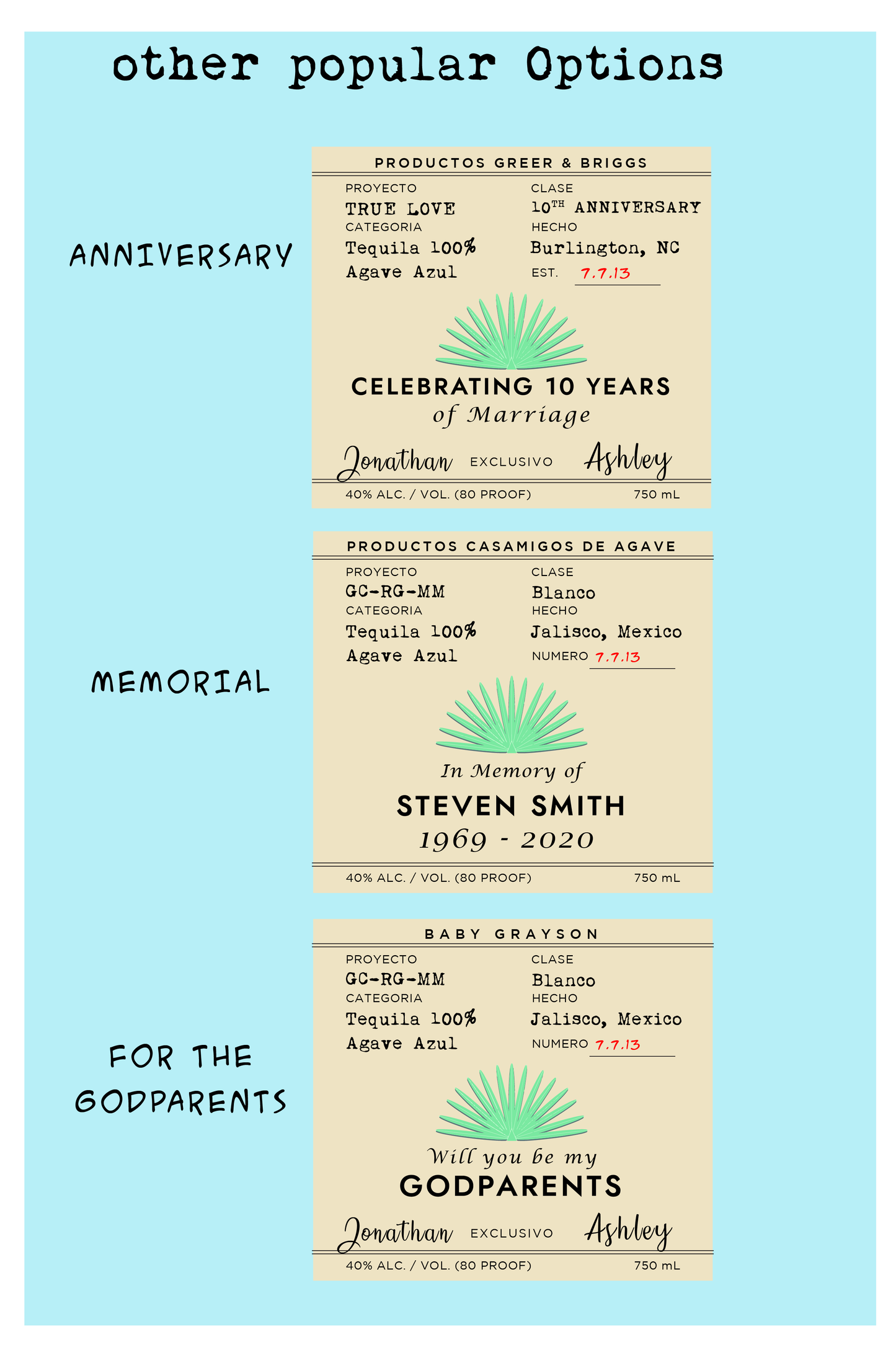 Personalized Label to fit Casamigos Bottles