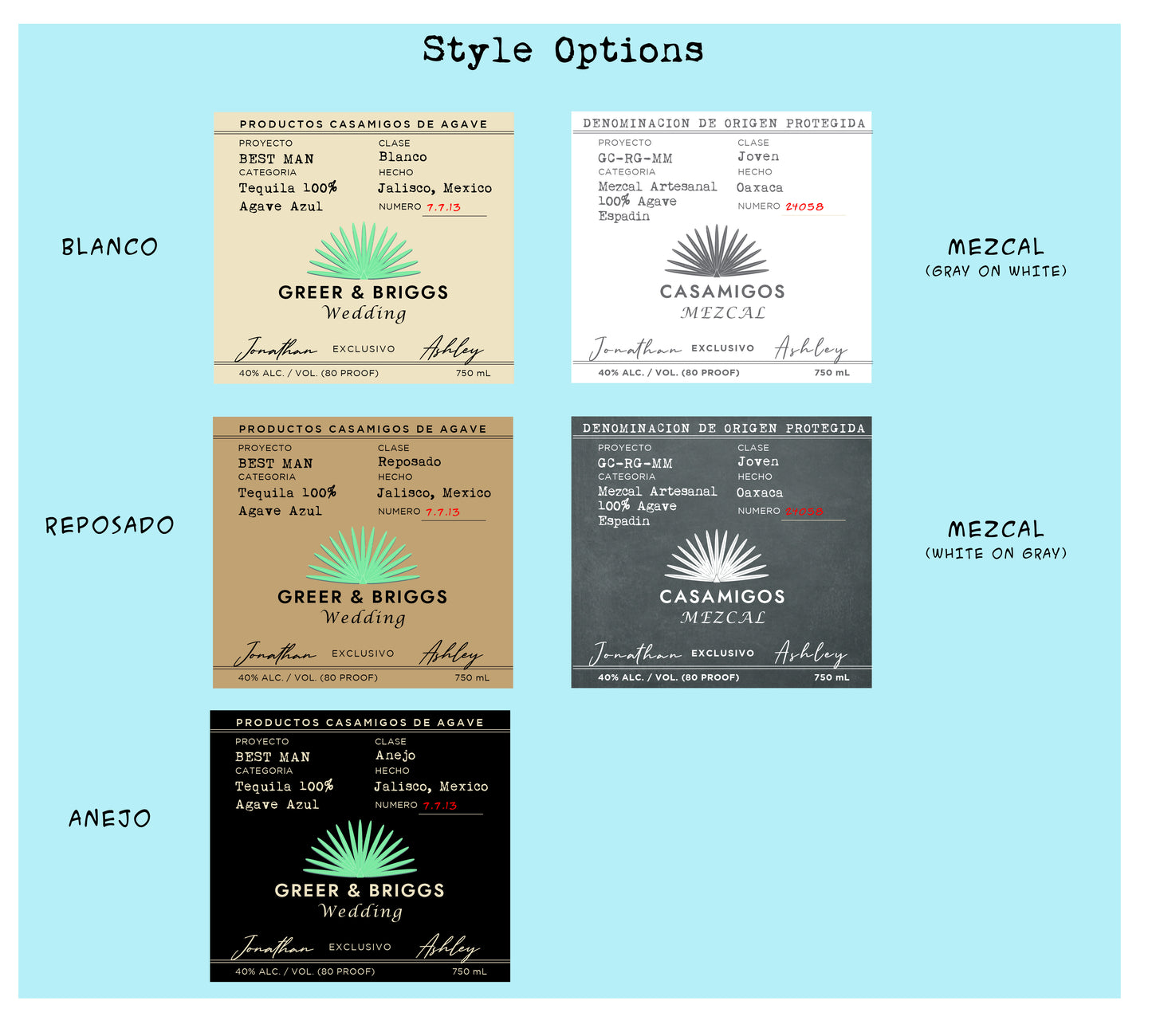 Personalized Label to fit Casamigos Bottles
