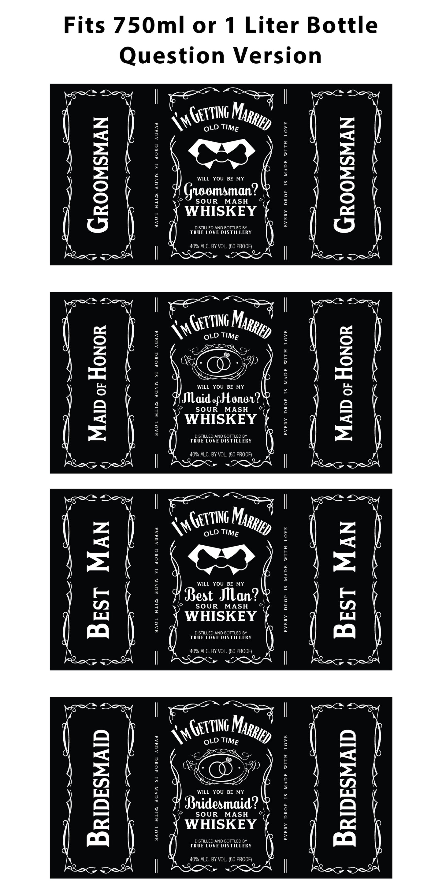 Wedding Label (Pick any Wedding Party Member)