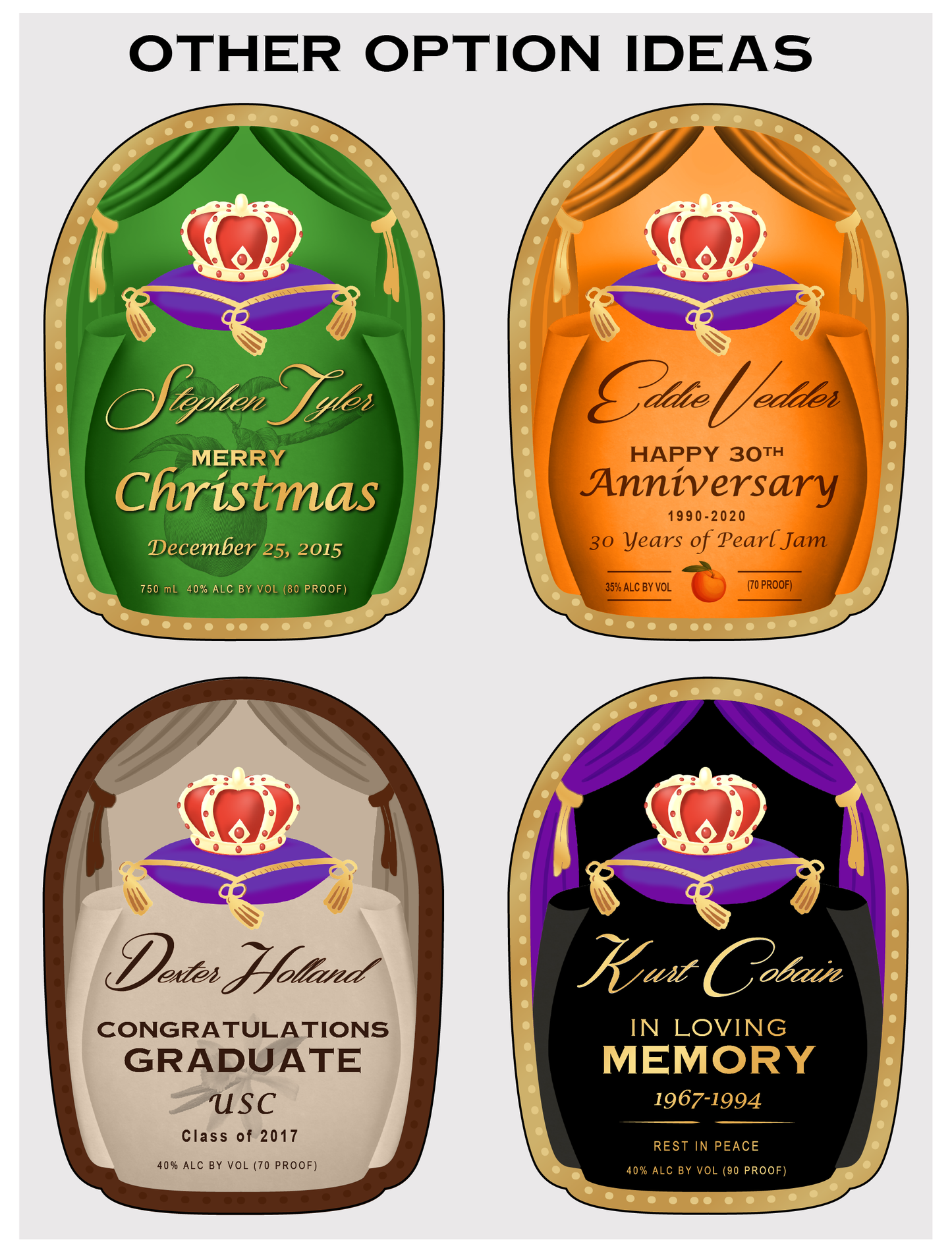 Personalized Label to fit Crown Royal Bottles