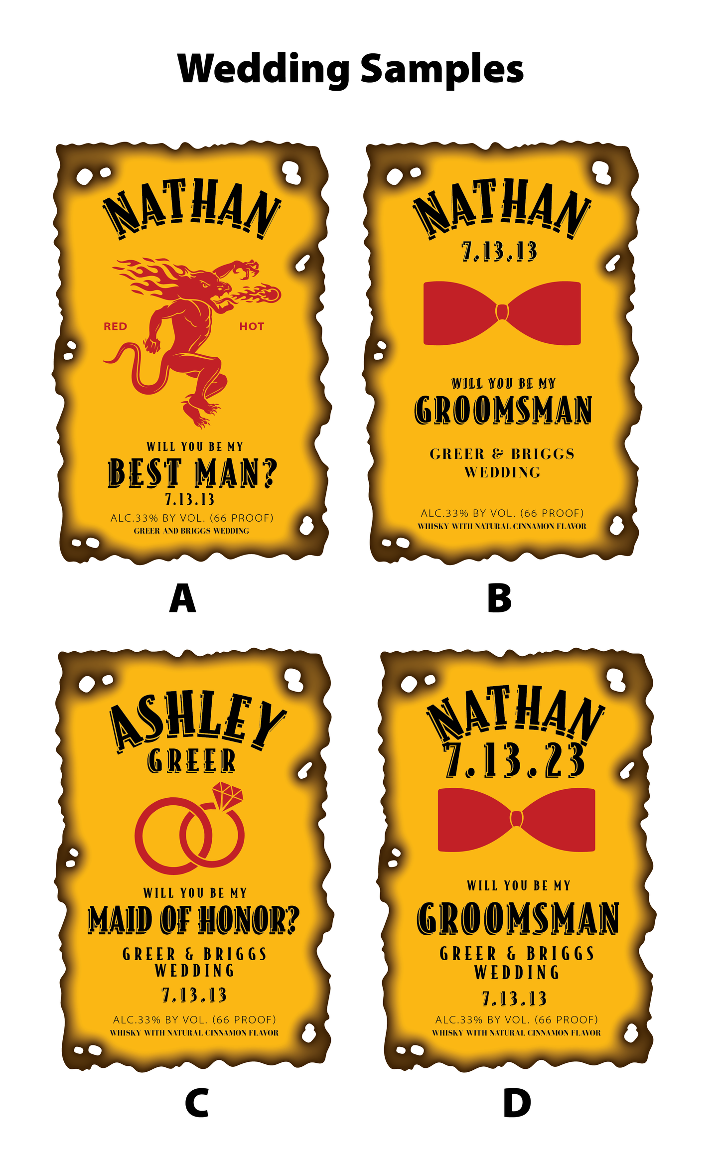 Personalized Label to fit Fireball Bottles