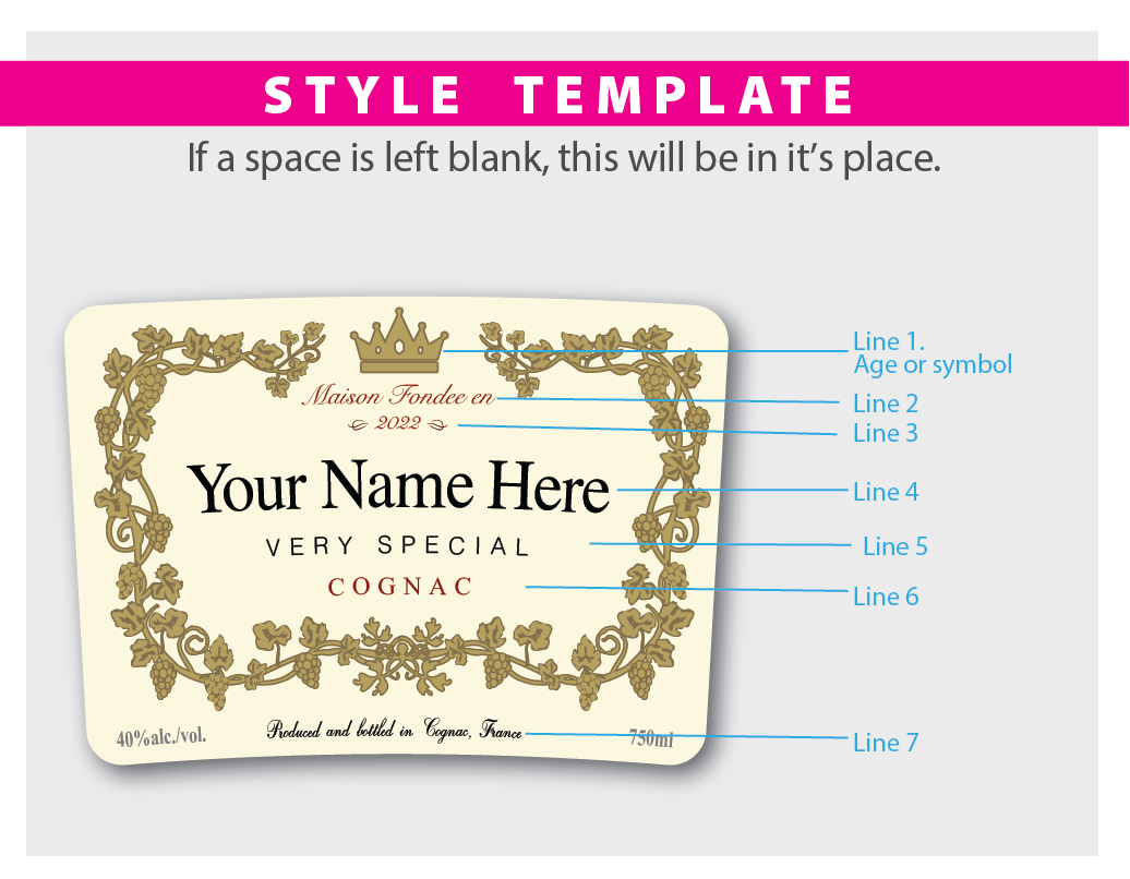 Personalized Label to fit a Hennessy Bottles