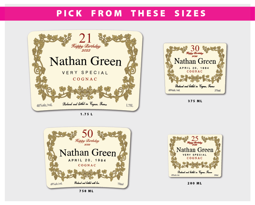 Personalized Label to fit a Hennessy Bottles