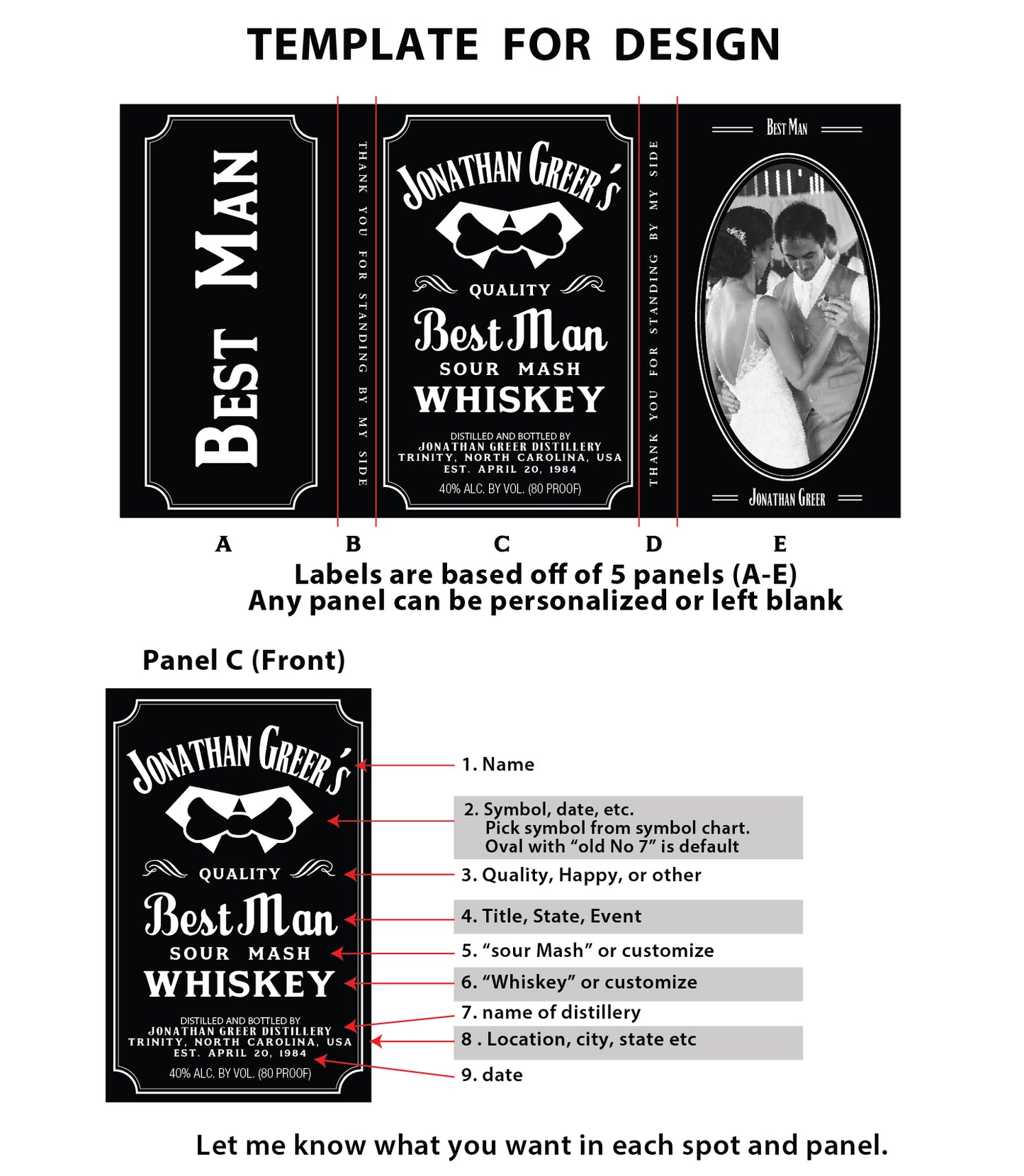 Personalized Label to fit Jack Daniel's Bottles