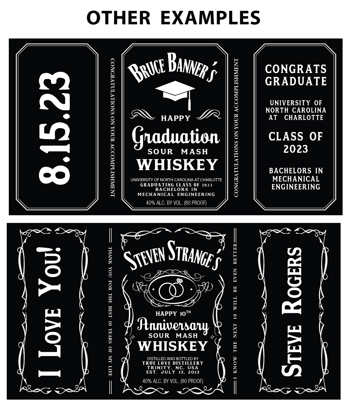 Personalized Label to fit Jack Daniel's Bottles
