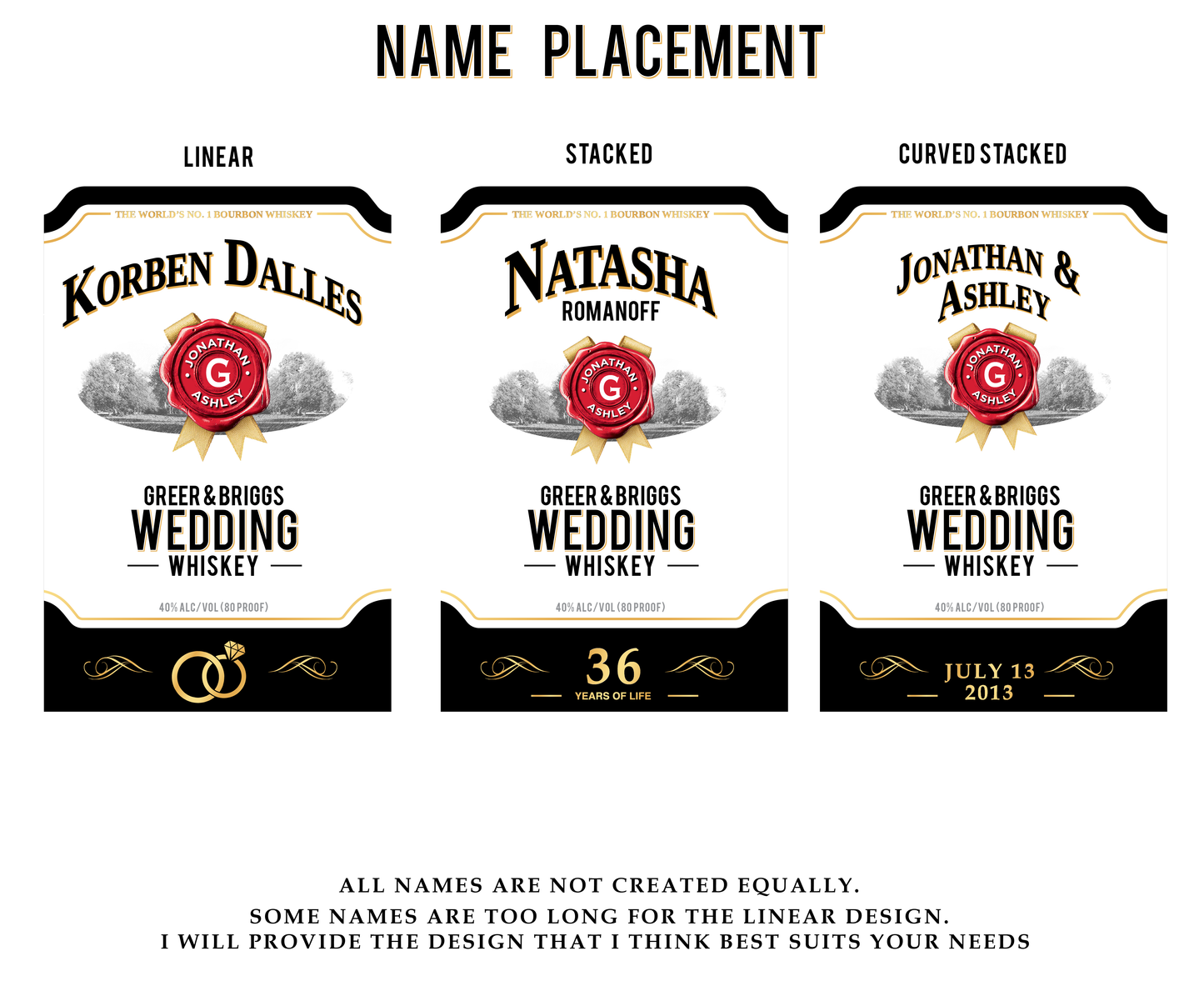 Personalized Label to fit Jim Beam Bottles