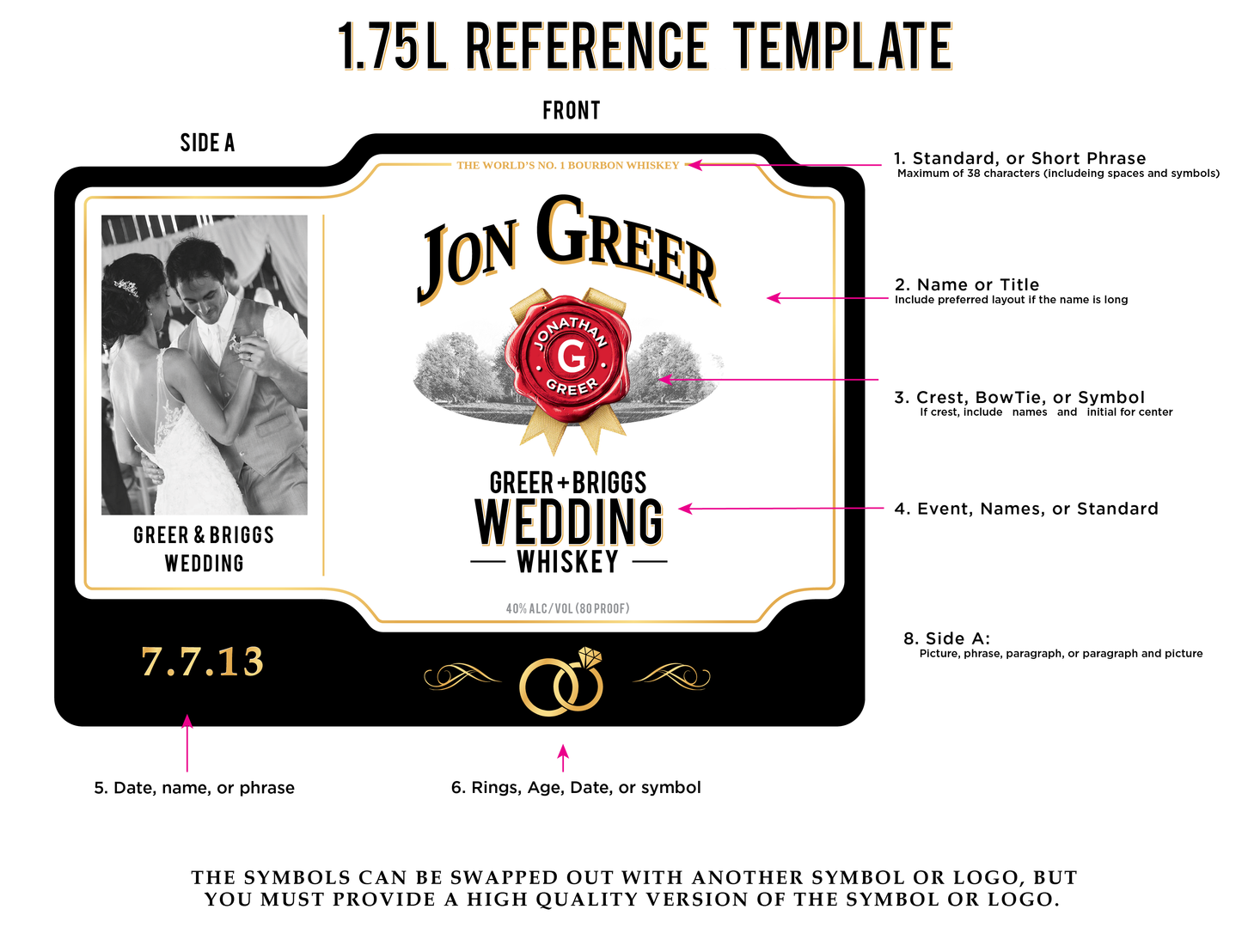 Personalized Label to fit Jim Beam Bottles