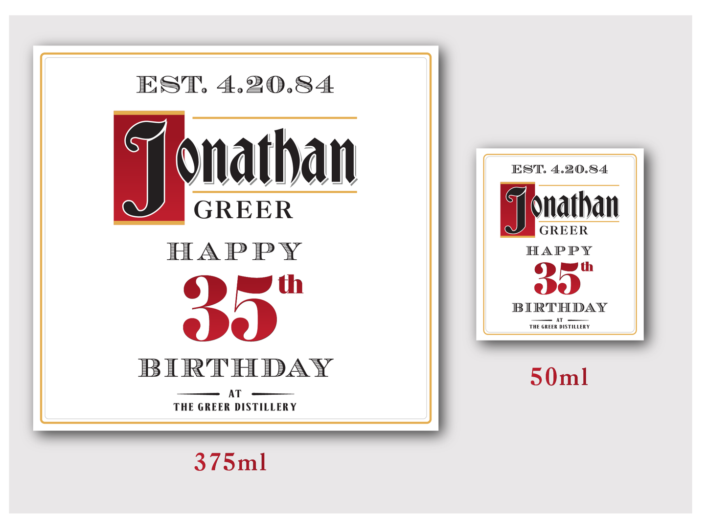 Personalized Label to fit Ketel One Bottles