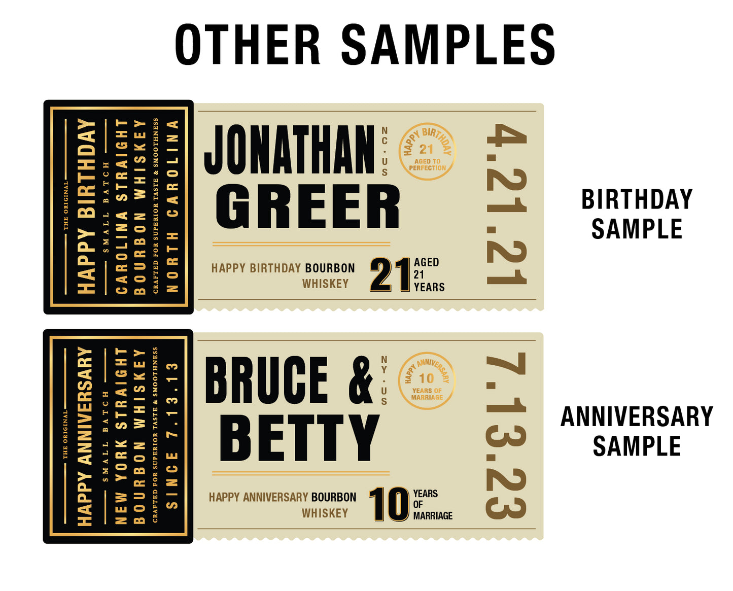 Personalized Label to fit Knob Creek Bottles