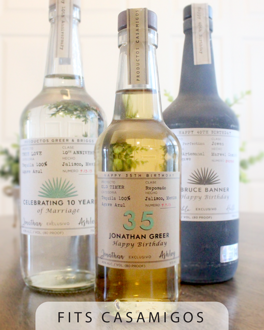 Personalized Label to fit Casamigos Bottles