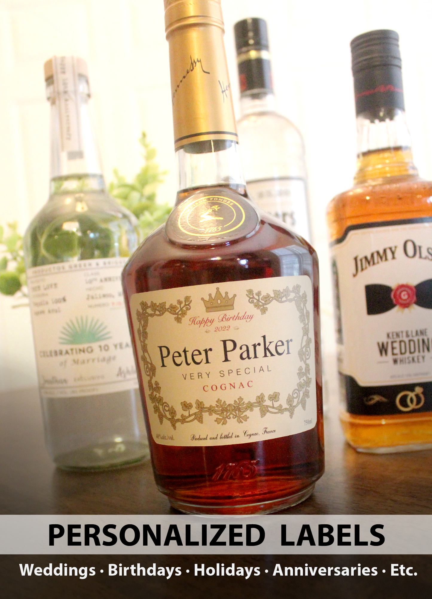 Personalized Labels to fit Hennessy Cognac Bottle. Previouly sold on Etsy.