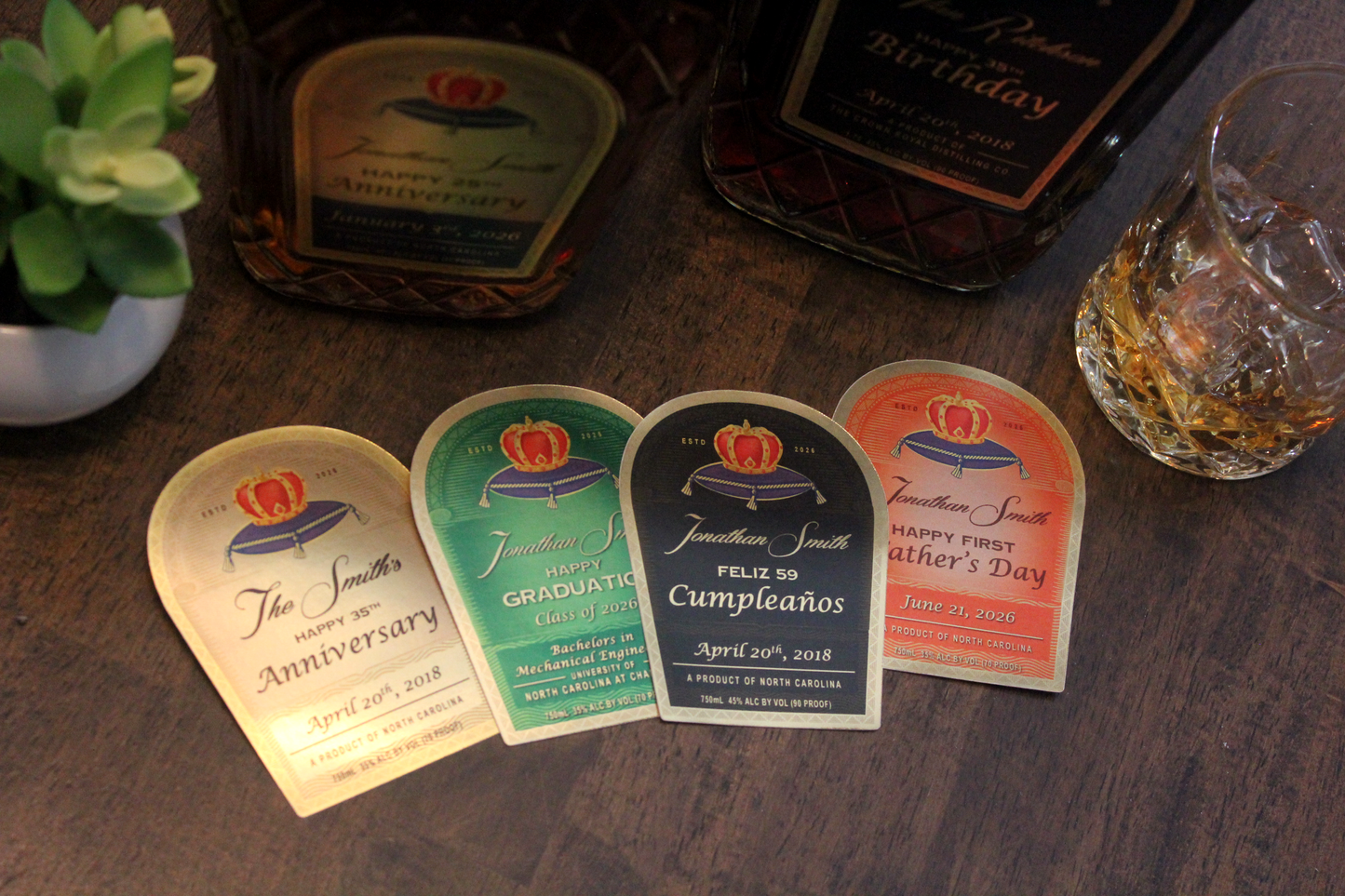 Personalized Label to fit Crown Royal Bottles
