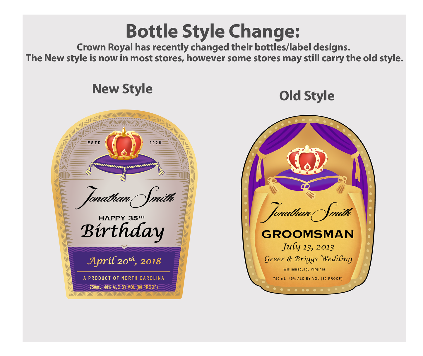 Personalized Label to fit Crown Royal Bottles