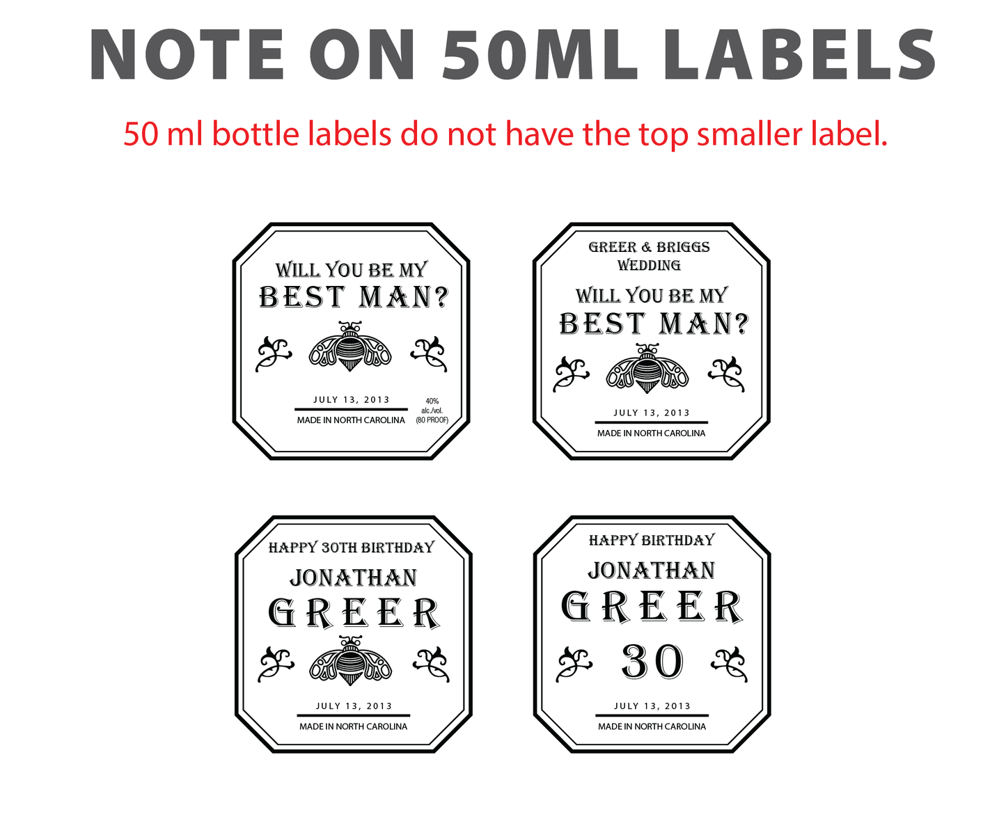Personalized Label to fit Patron Bottles