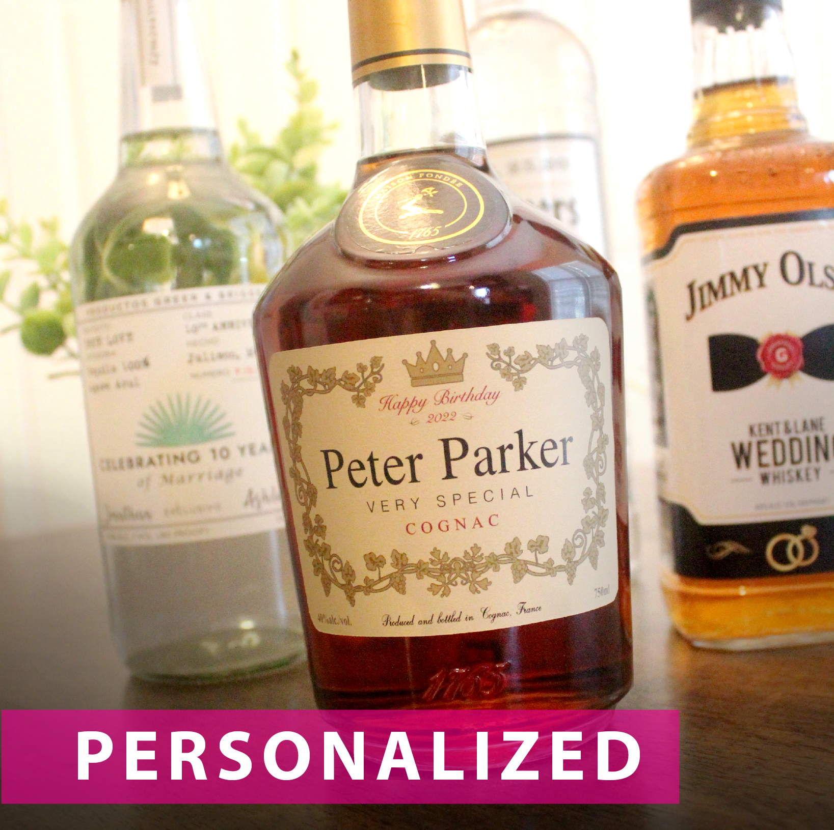 Personalized Labels to fit Hennessy Cognac Bottle. Previouly sold on Etsy.